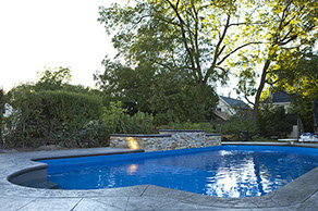 Blue Swimming Pool built by Flandscape in london ontario canada